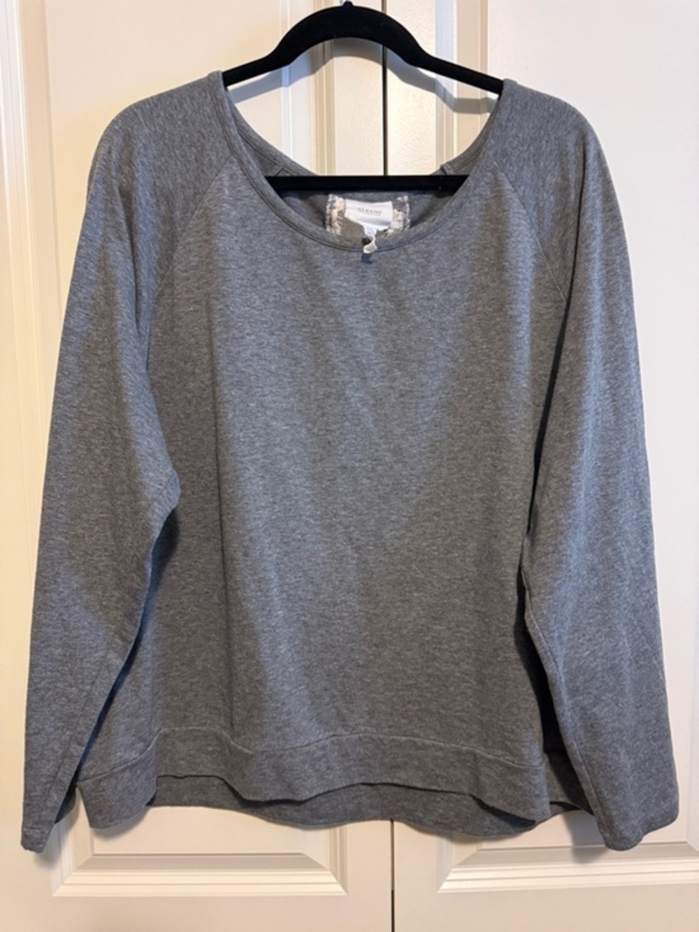 Alfani Heather Gray, Lace Inset Scoop-Neck Pullover Sweatshirt